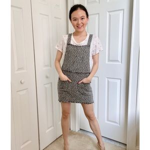 💖NWOT Shein tweed pinafore black white dress XS